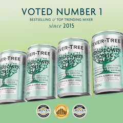 Fever-Tree tónica en copa con garnish realzando uso en cócteles