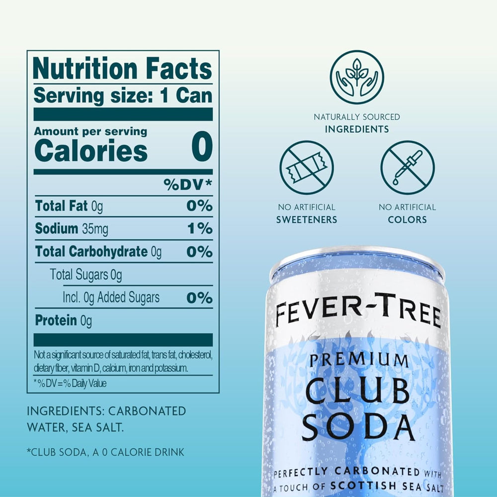 Fever-Tree primer plano de burbujas en lata que revela textura sedosa y sensación fresca