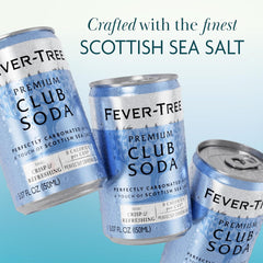 Fever-Tree lata en mano para comparar tamaño y facilidad de servicio en reuniones