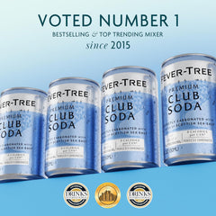 Fever-Tree club soda servida en copa con lima, realza cócteles y mocktails frescos
