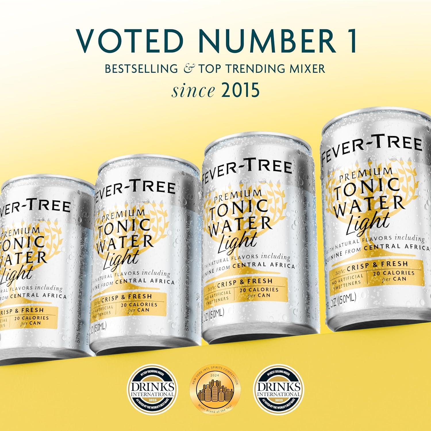 Fever-Tree pack de 24 latas mostrando cantidad y conveniencia