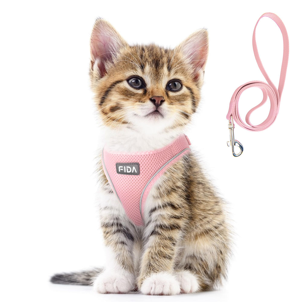 Fida arnés frontal rosa mostrando ajuste cómodo y aspecto seguro