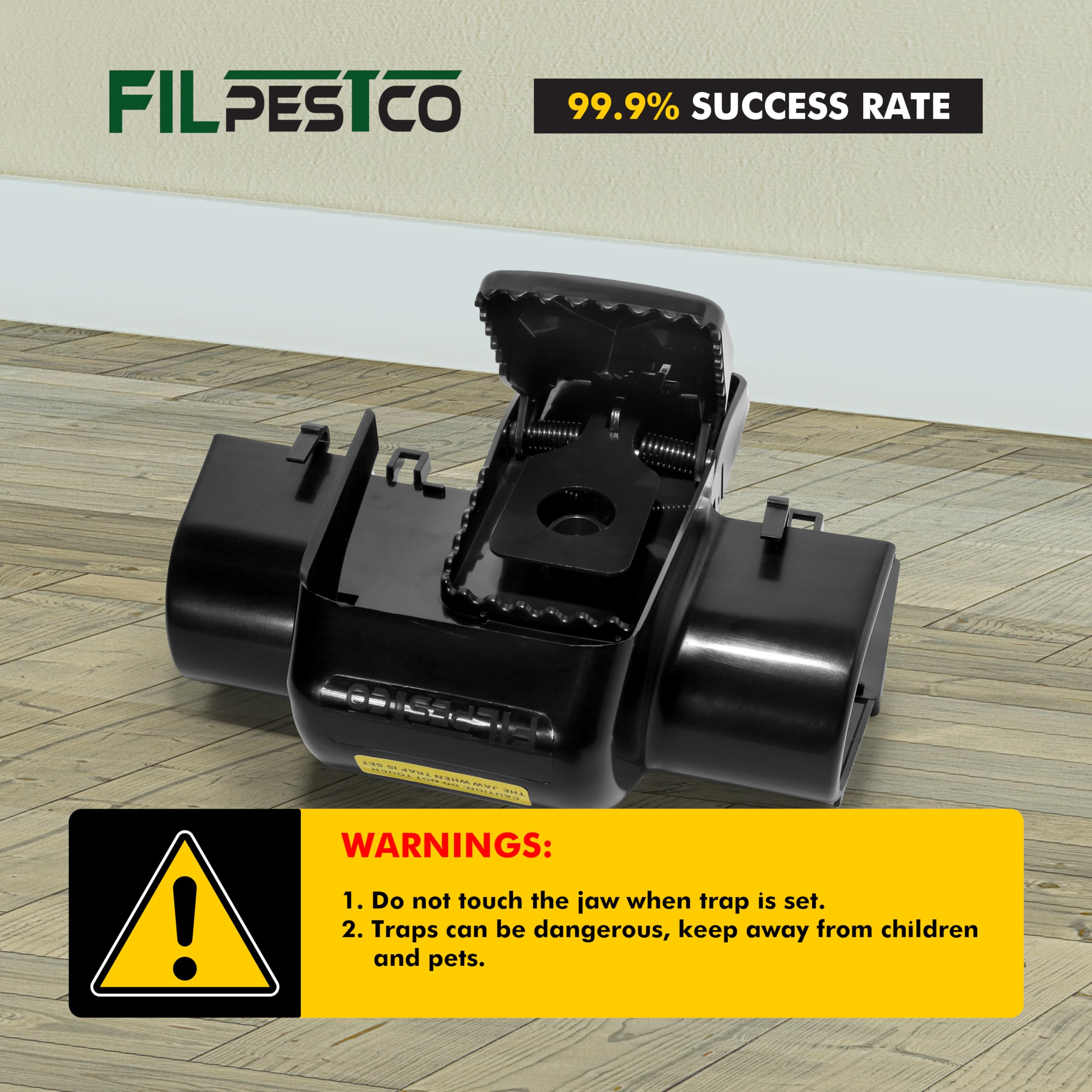 Filpestco trap placed in garage lifestyle scene showing pest control and home safety