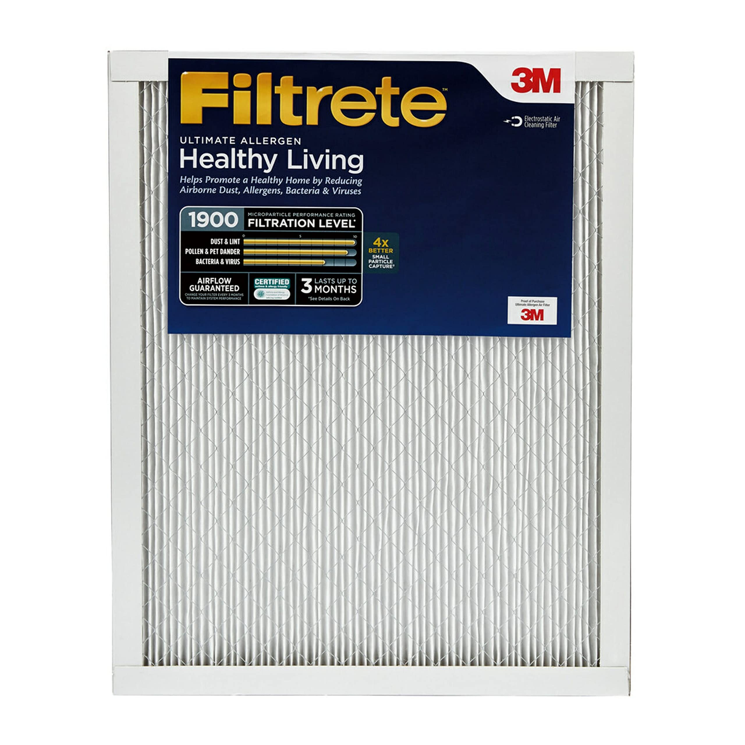 Filtrete comparación de tamaño real con regla para confirmar compatibilidad