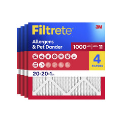 Filtrete filtro frontal en empaque mostrando tamaño y fácil instalación