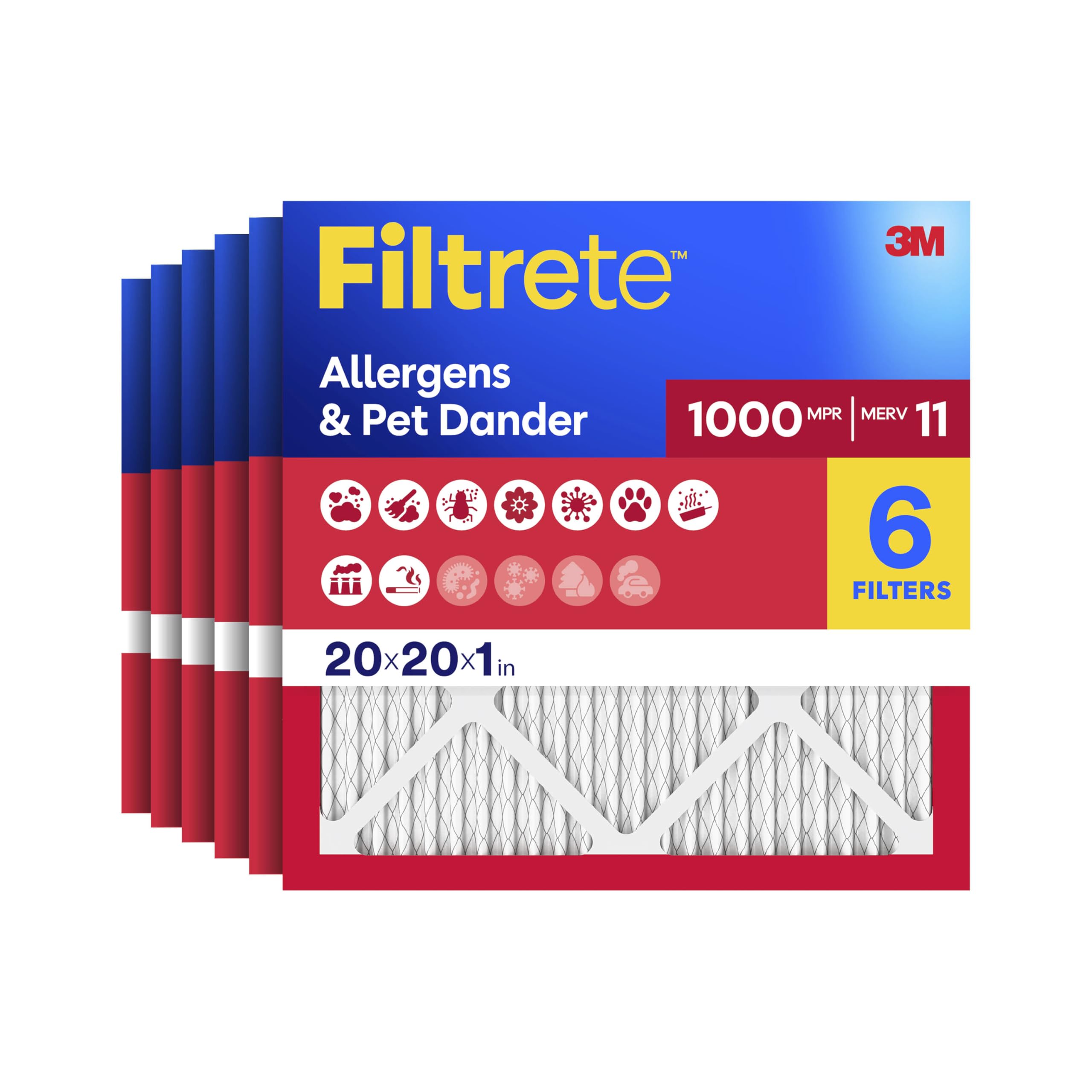 Filtrete frente del empaque 20x20x1 muestra beneficios de filtración