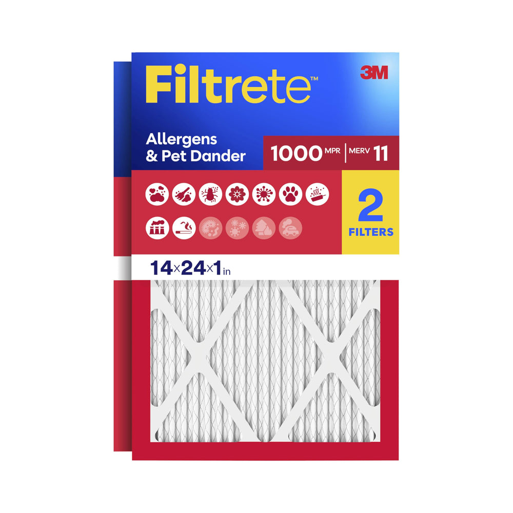Filtrete front packaging showing model and benefits for cleaner air