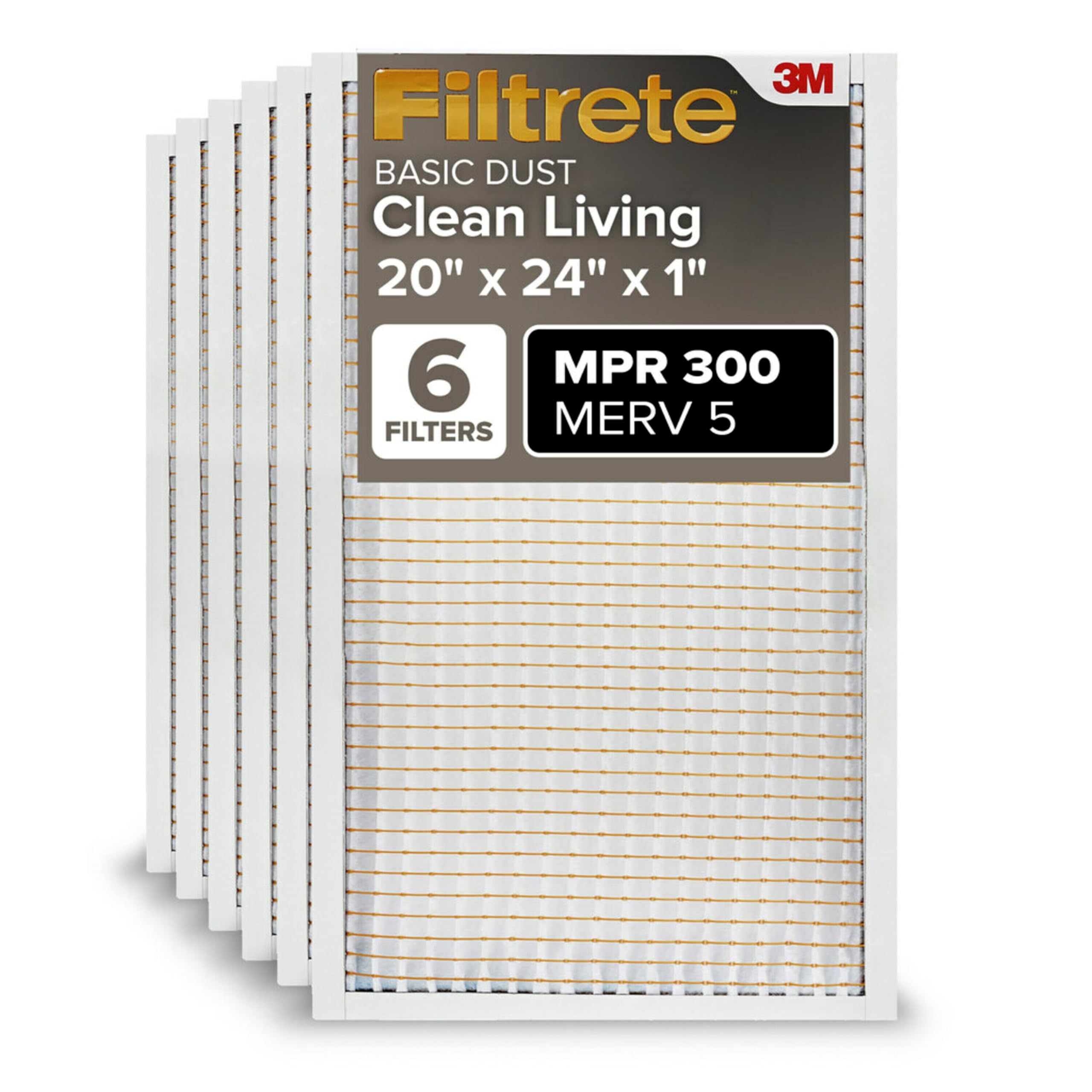 Filtrete frontal del empaque mostrando pack de seis y especificaciones, comodidad de compra