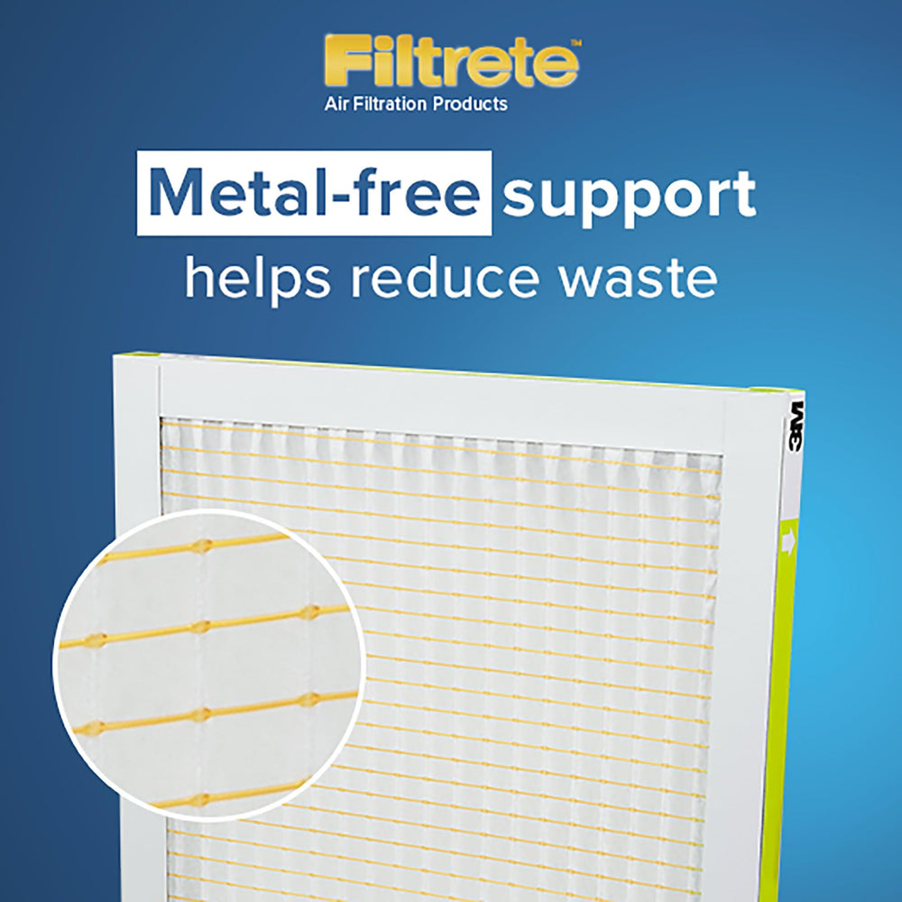 Filtrete ilustración de flujo de aire y captura de partículas para visualización del rendimiento