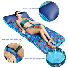 FindUWill colchoneta XL en uso en piscina mostrando estabilidad y relajación