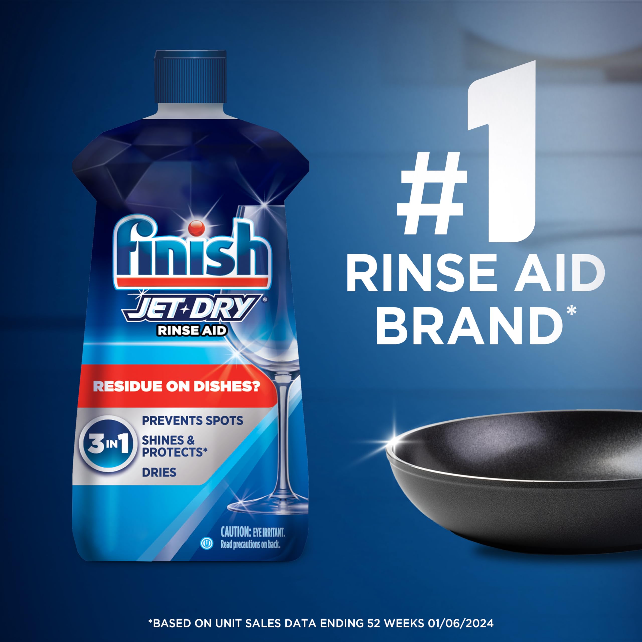 Comparación de platos con y sin Finish Jet‑Dry para ver reducción de depósitos