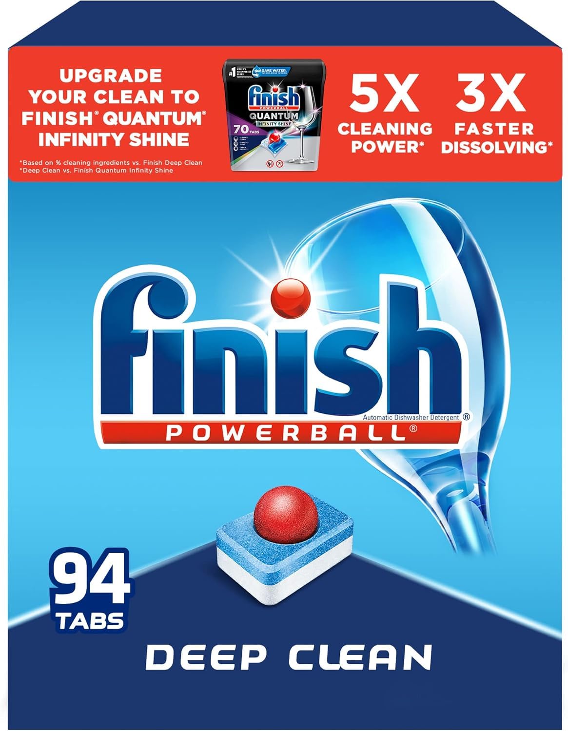 Finish pod dissolving in water mid-cycle showing active cleaning release
