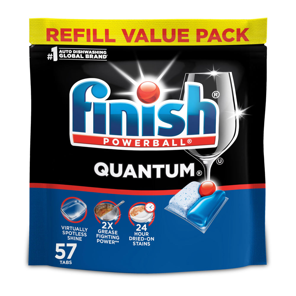 Finish Quantum frontal del paquete de 57 cápsulas con ahorro y brillo