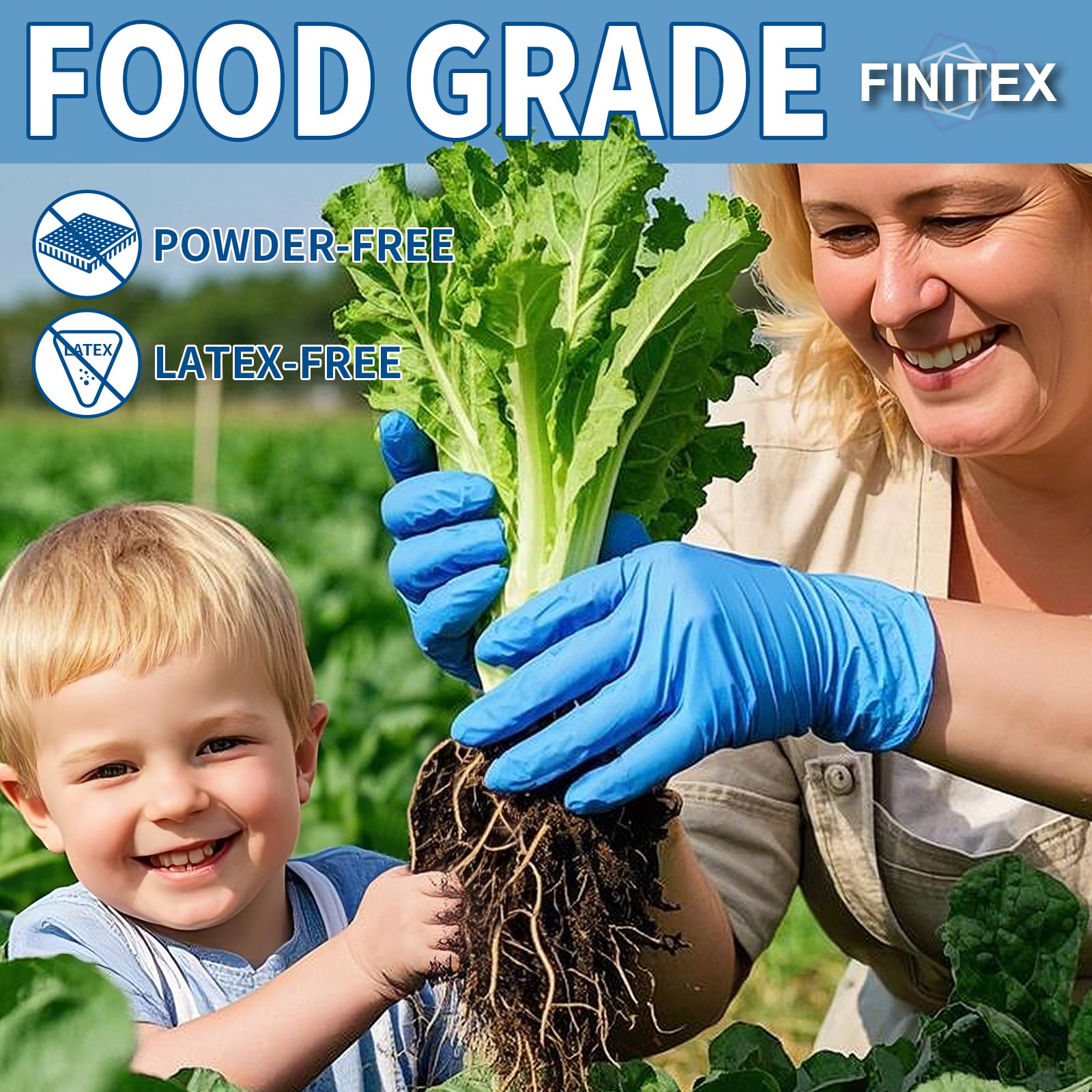 FINITEX guante extendido talla Small mostrando ajuste y elasticidad
