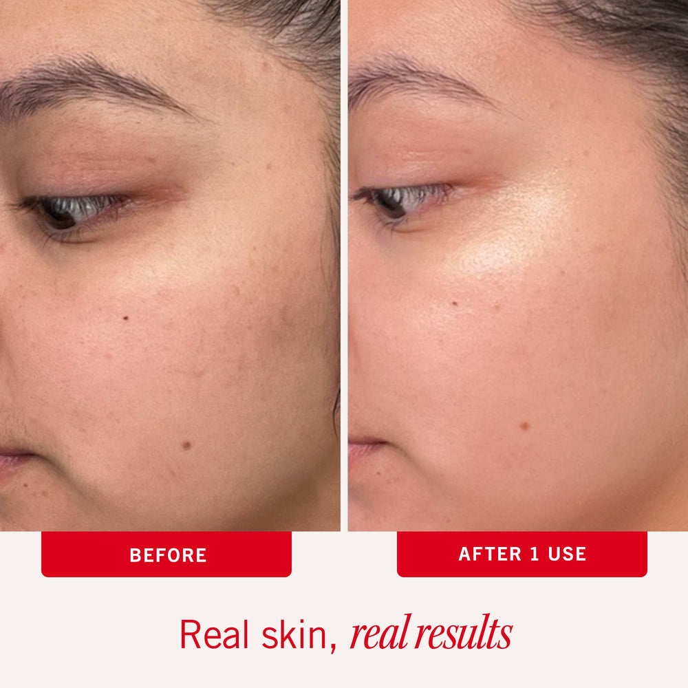 First Aid Beauty frasco y representación del ácido glicólico activo