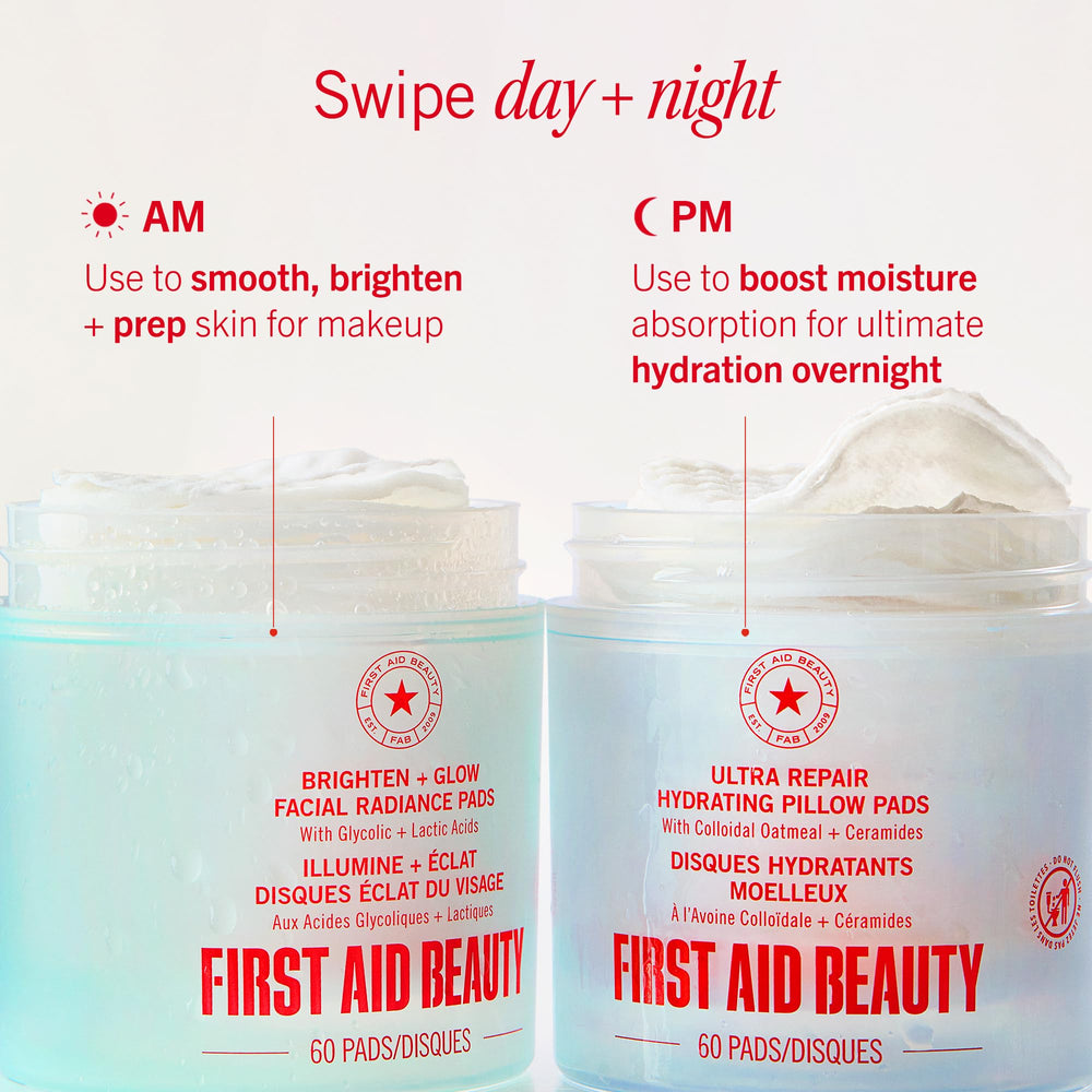 First Aid Beauty envase indicando fórmula sin fragancia y apta para sensibles