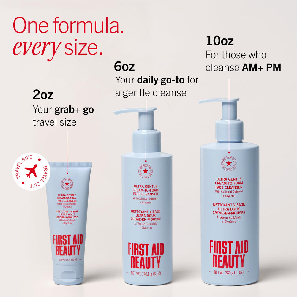 First Aid Beauty piel limpia y fresca tras uso ilustra confort sin tirantez