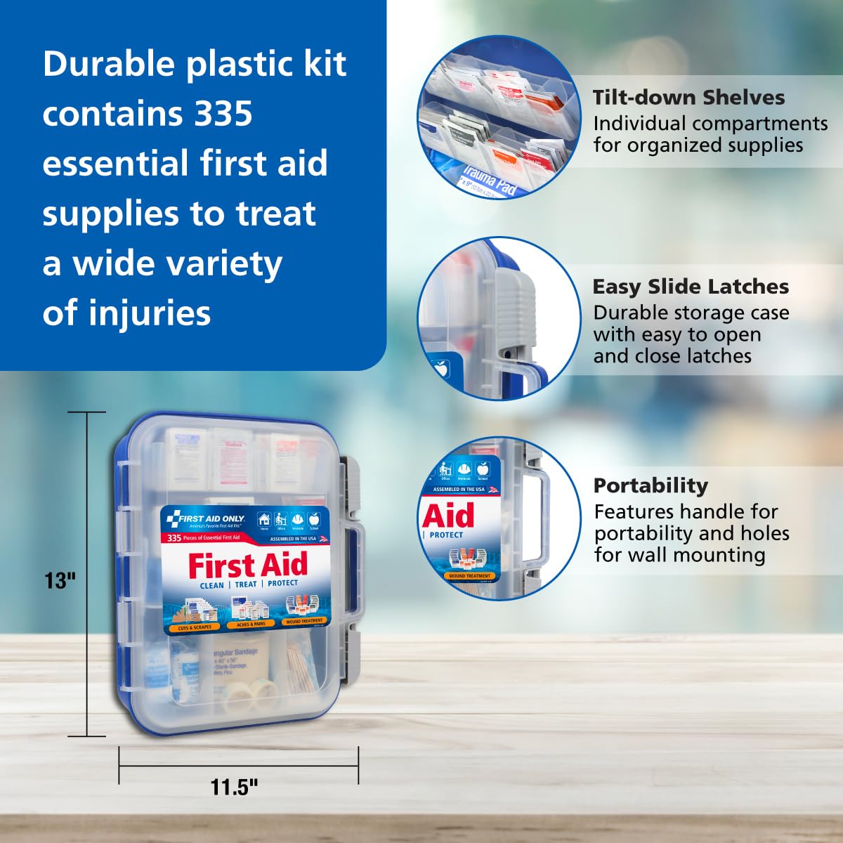 First Aid Only tijeras y pinzas incluidas para intervenciones rápidas