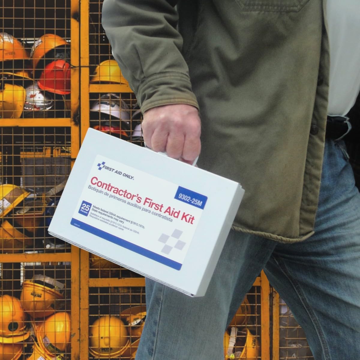 First Aid Only etiqueta y lista de contenido para reposición ordenada