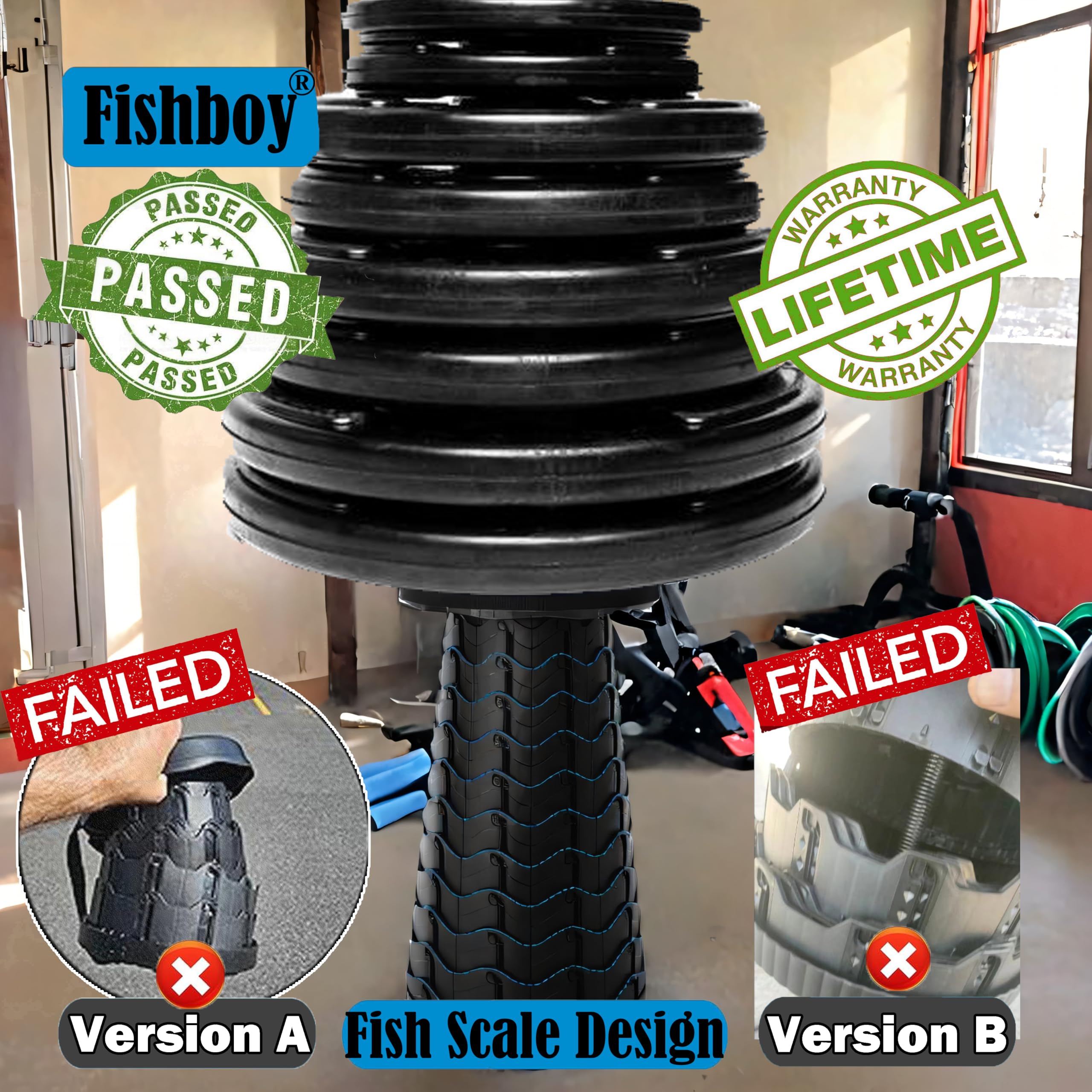 Fishboy tamaño comparado con mano para visualizar compactibilidad