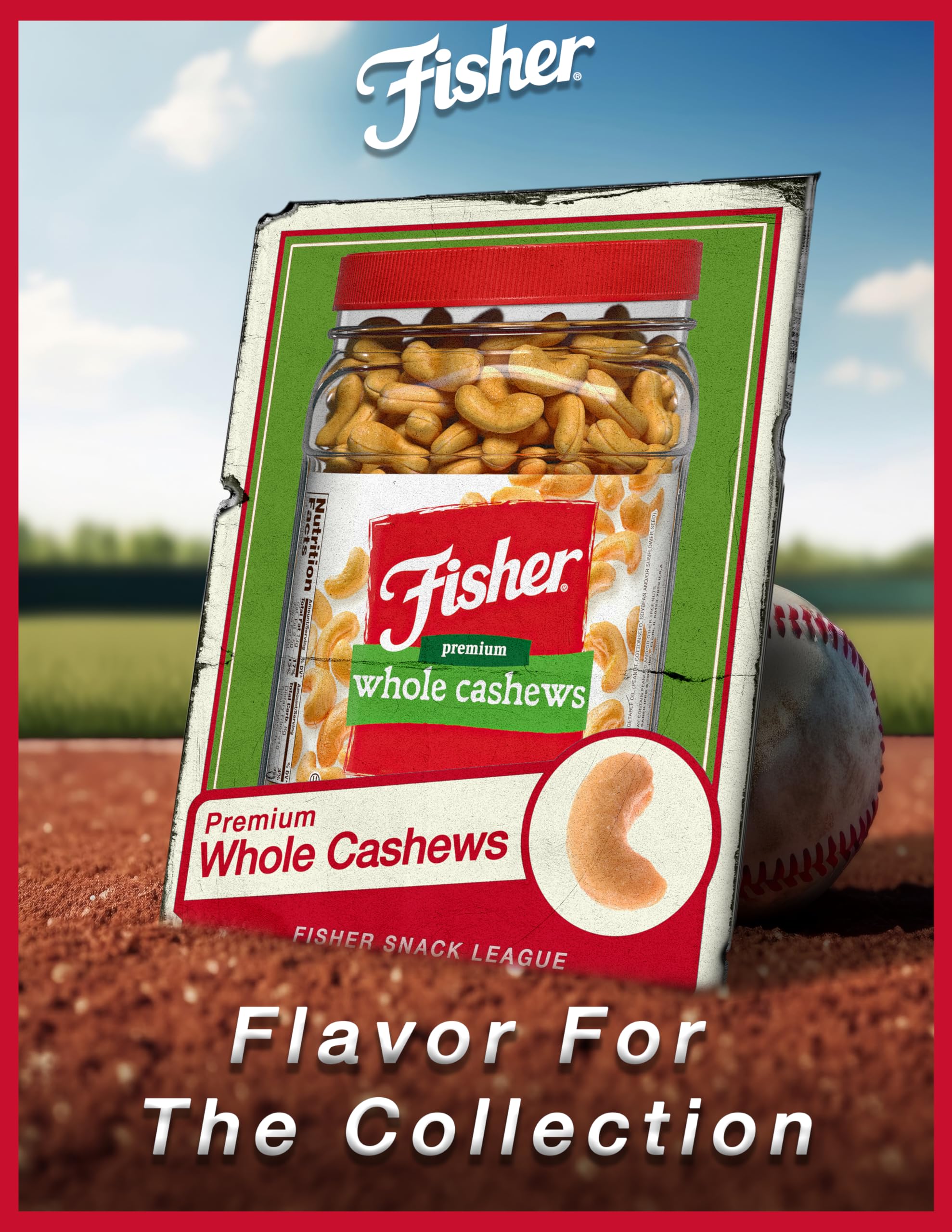 CHEF'S NATURALS Fisher cashews next to recipe ingredients for versatile cooking use