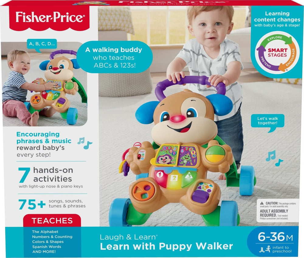 Fisher-Price vista trasera con etiqueta y base estable para seguridad