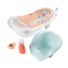 Fisher-Price bañera frontal Summer Blossoms mostrando color y forma, fácil de usar