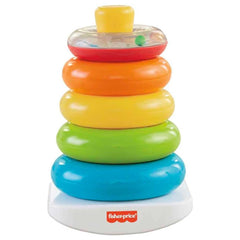 Fisher-Price bebé jugando con anillos y cubo, estimula motricidad y curiosidad