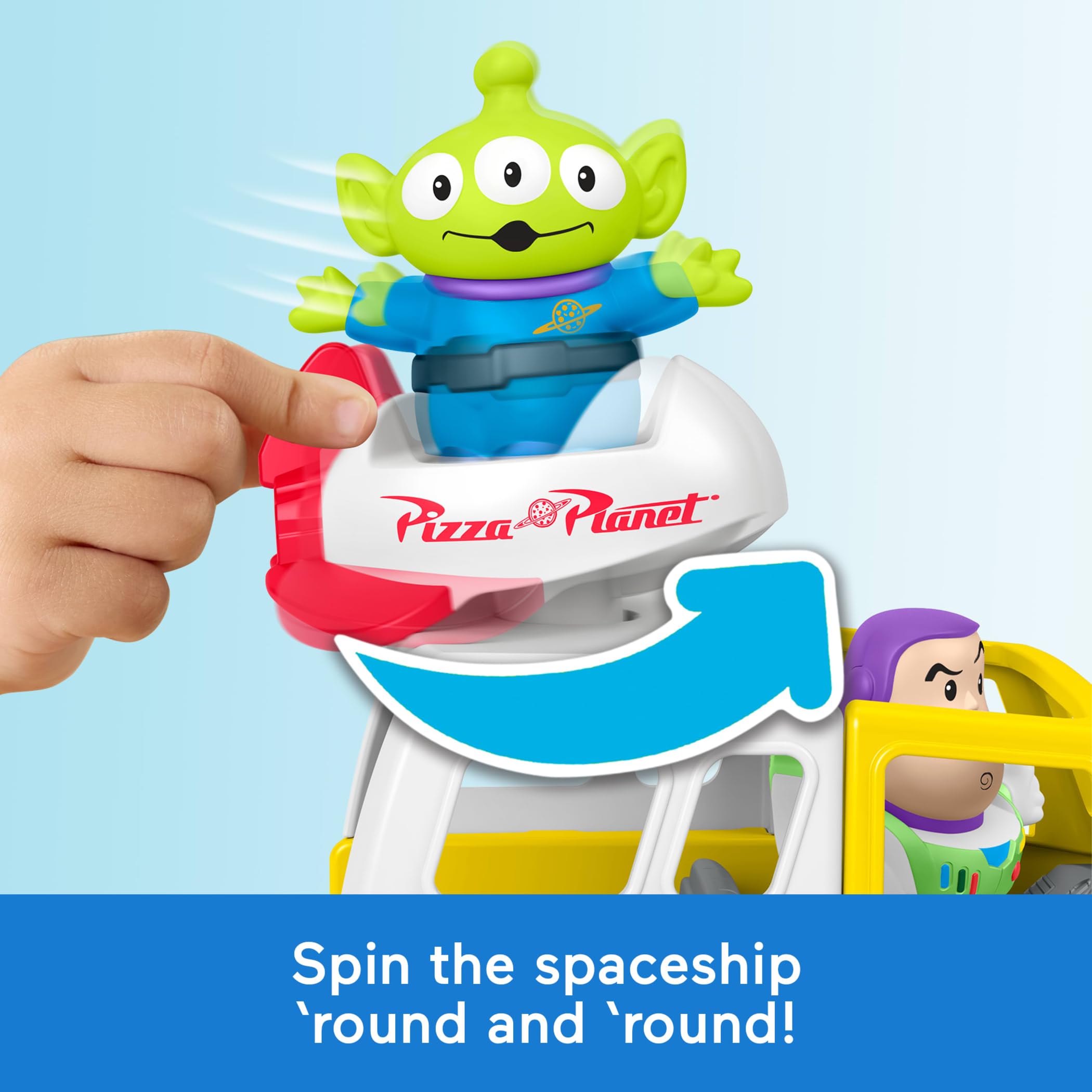 Fisher-Price camión siendo empujado por un niño, promueve motricidad y juego imaginativo