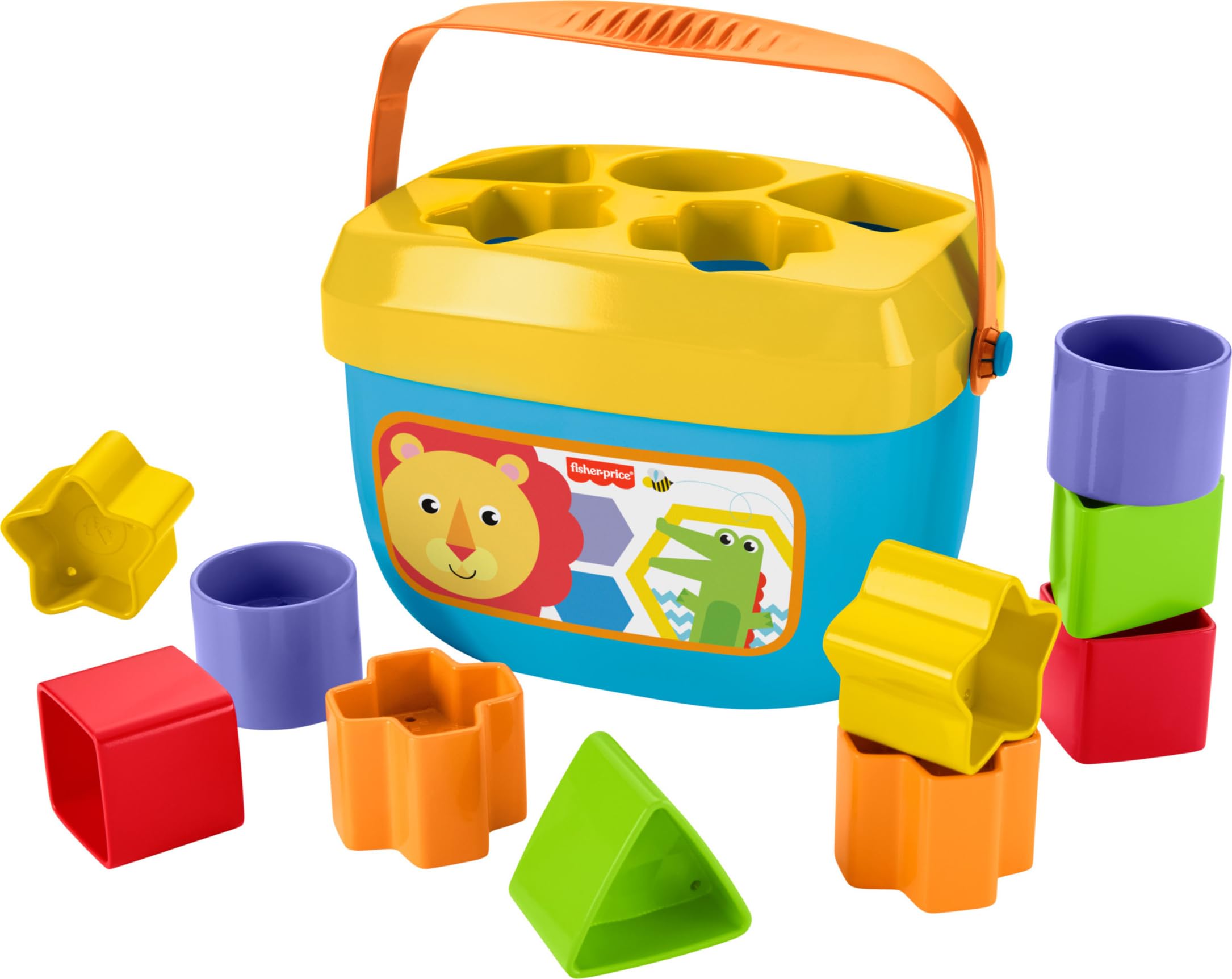 Fisher-Price cubo abierto con 10 bloques coloridos, enseña clasificación práctica