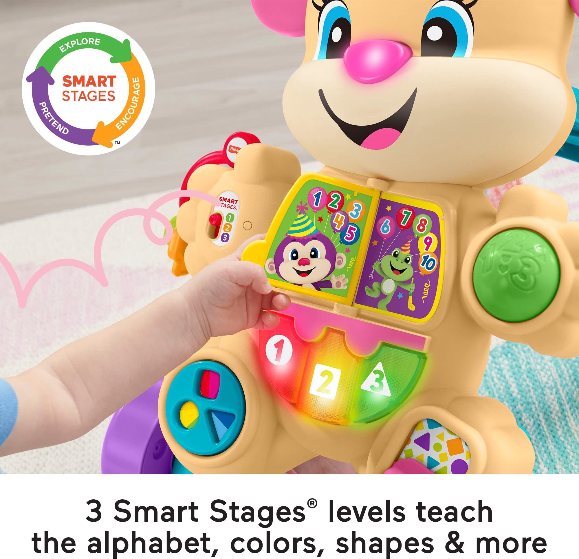 Fisher-Price manija ergonómica y base de cuatro ruedas para apoyo seguro
