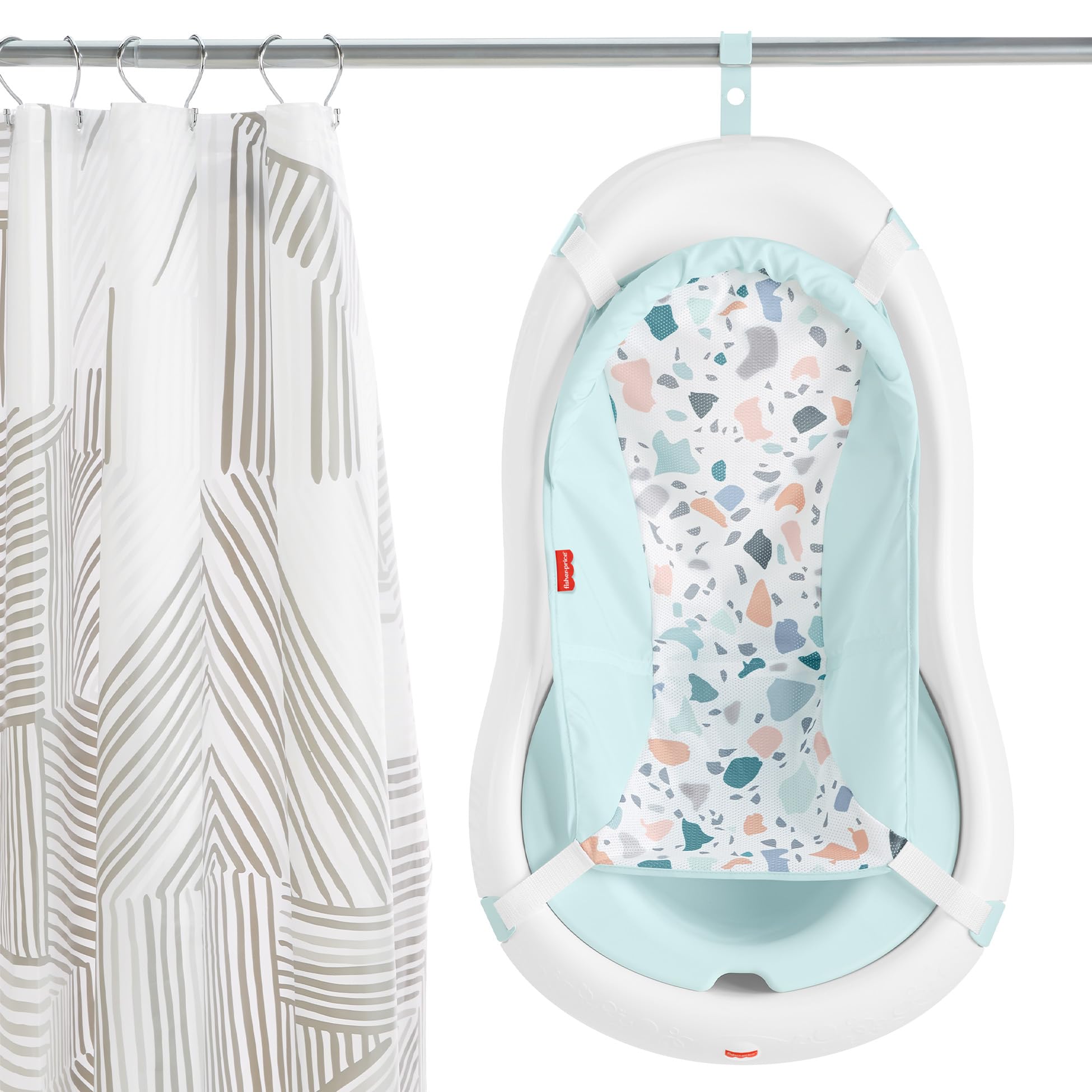 Fisher-Price tapón de drenaje y gancho facilitando vaciado y secado rápido