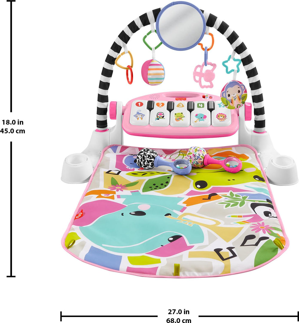 Fisher-Price comparación de tamaño junto a un bebé para referencia práctica