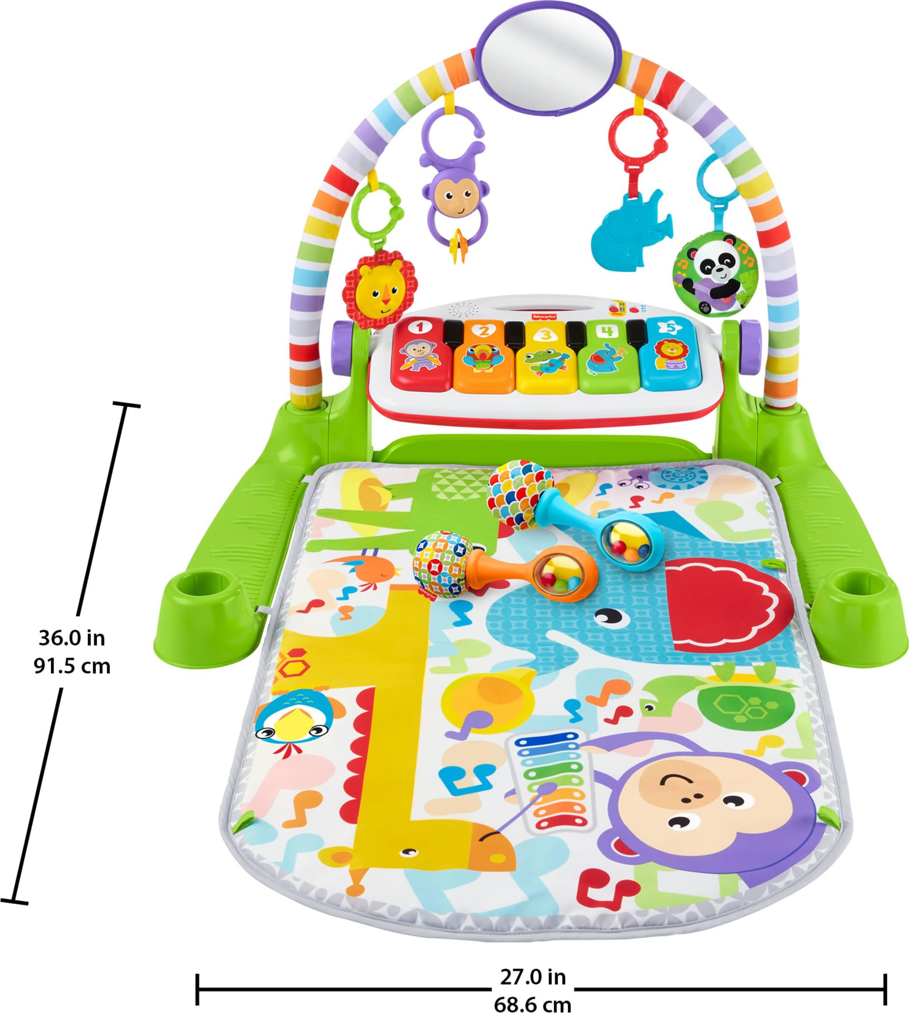 Fisher-Price gimnasio en ambiente familiar, visualiza uso y desarrollo sensorial