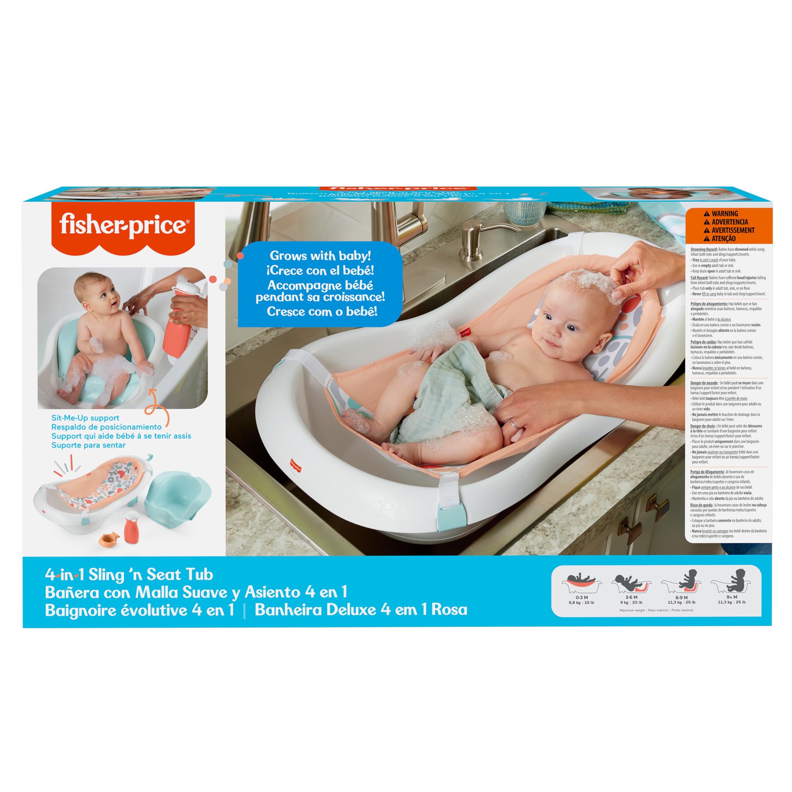 Fisher-Price bañera en ambiente familiar simulando momento de baño divertido
