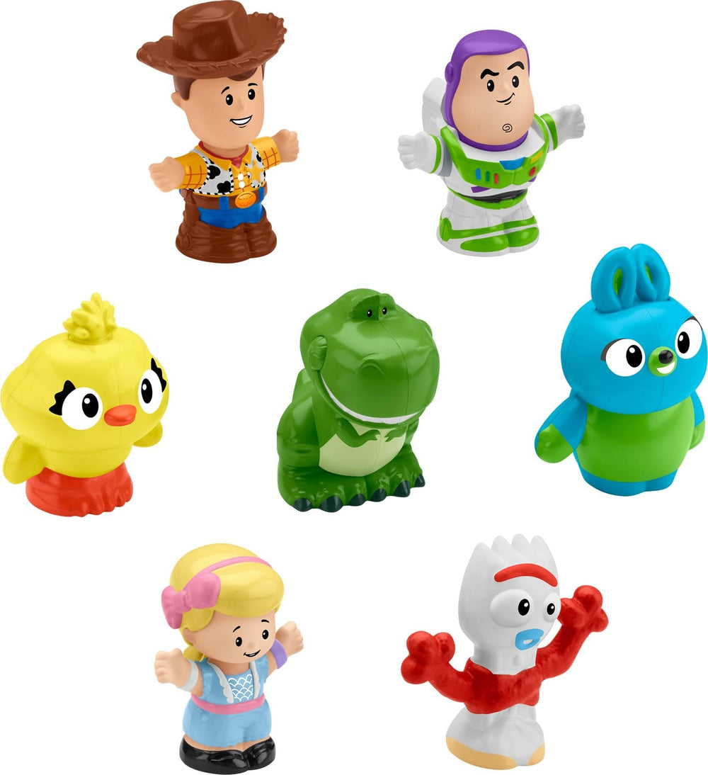 Fisher-Price paquete frontal con las siete figuras Toy Story, ideal para juego imaginativo