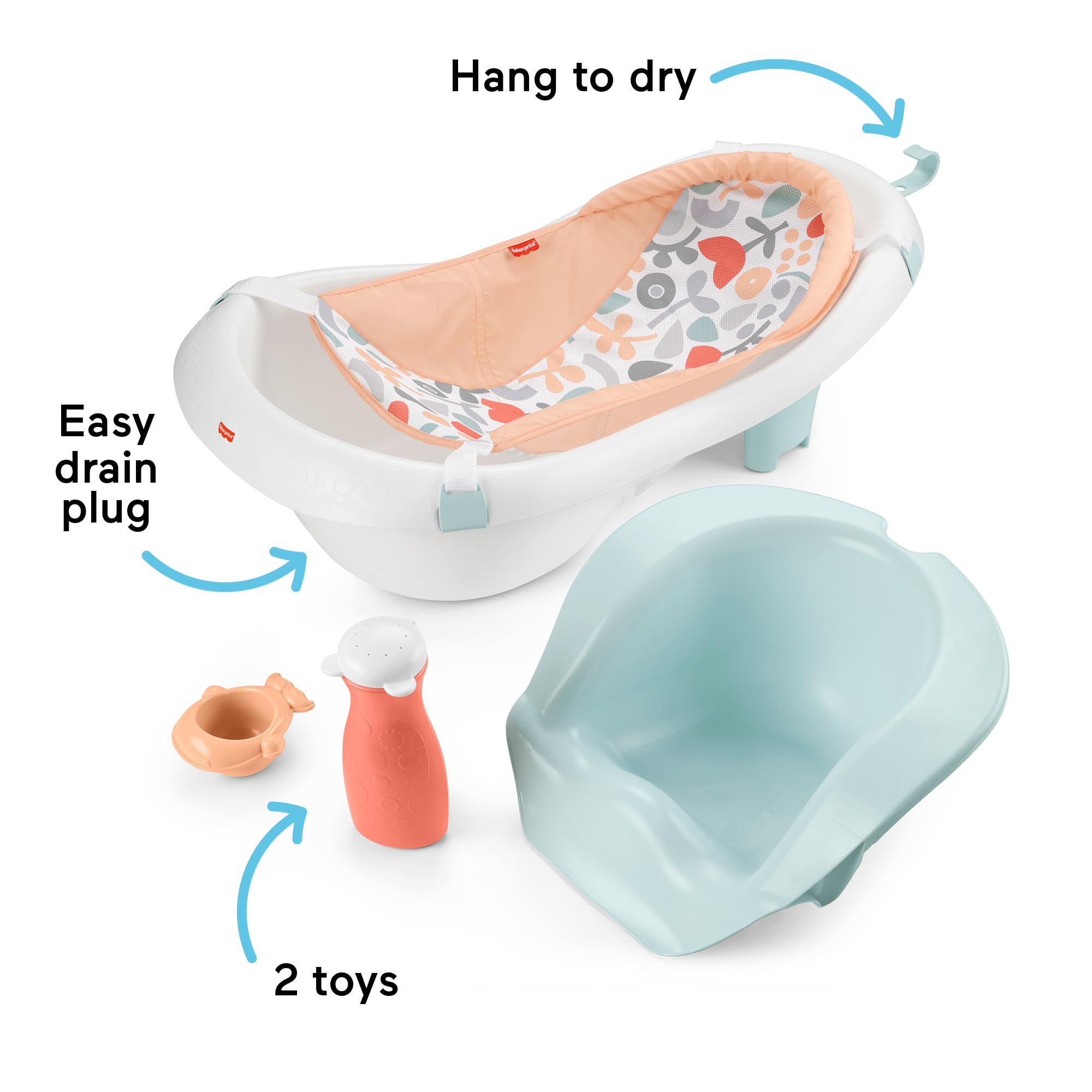 Fisher-Price gancho para colgar la bañera, ahorro de espacio y secado higiénico