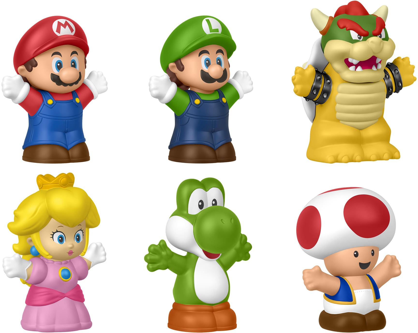 Fisher-Price empaque frontal mostrando las seis figuras y atractivos colores