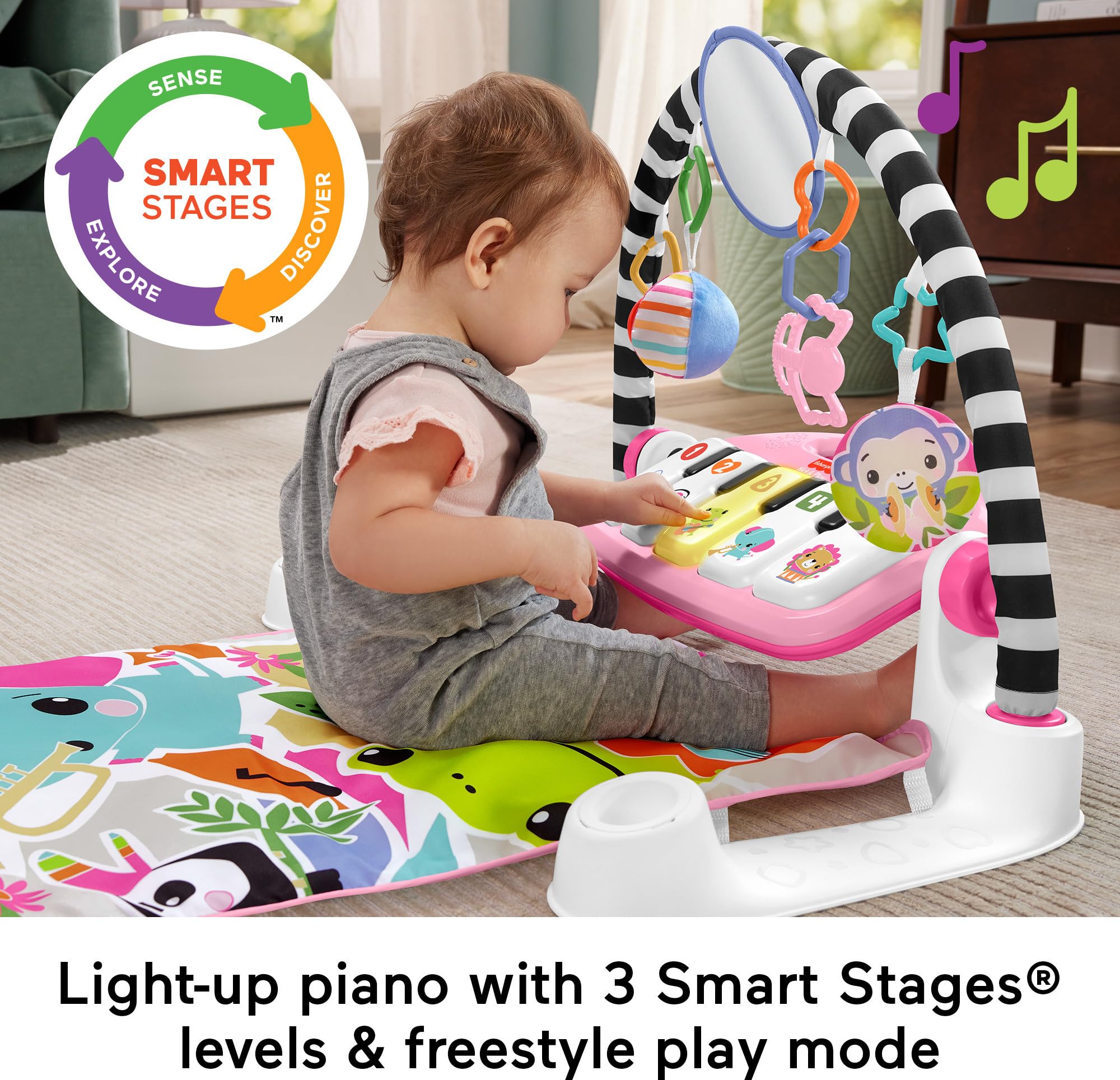 Fisher-Price maracas Rattle 'n Rock en mano para aprender ritmo y agarre