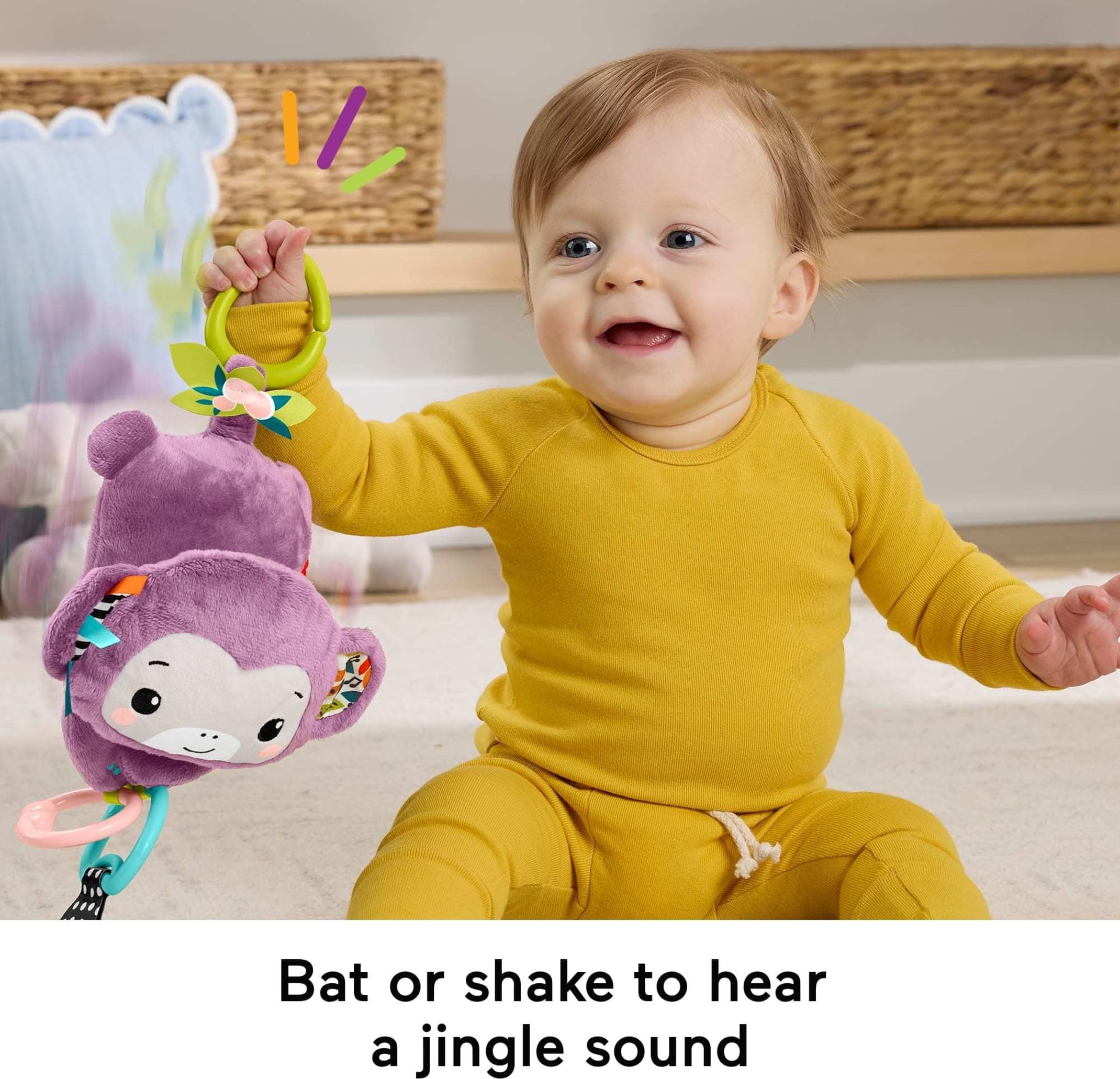 Fisher-Price clackers y mecanismo de activación para iniciar la canción Purple Monkey