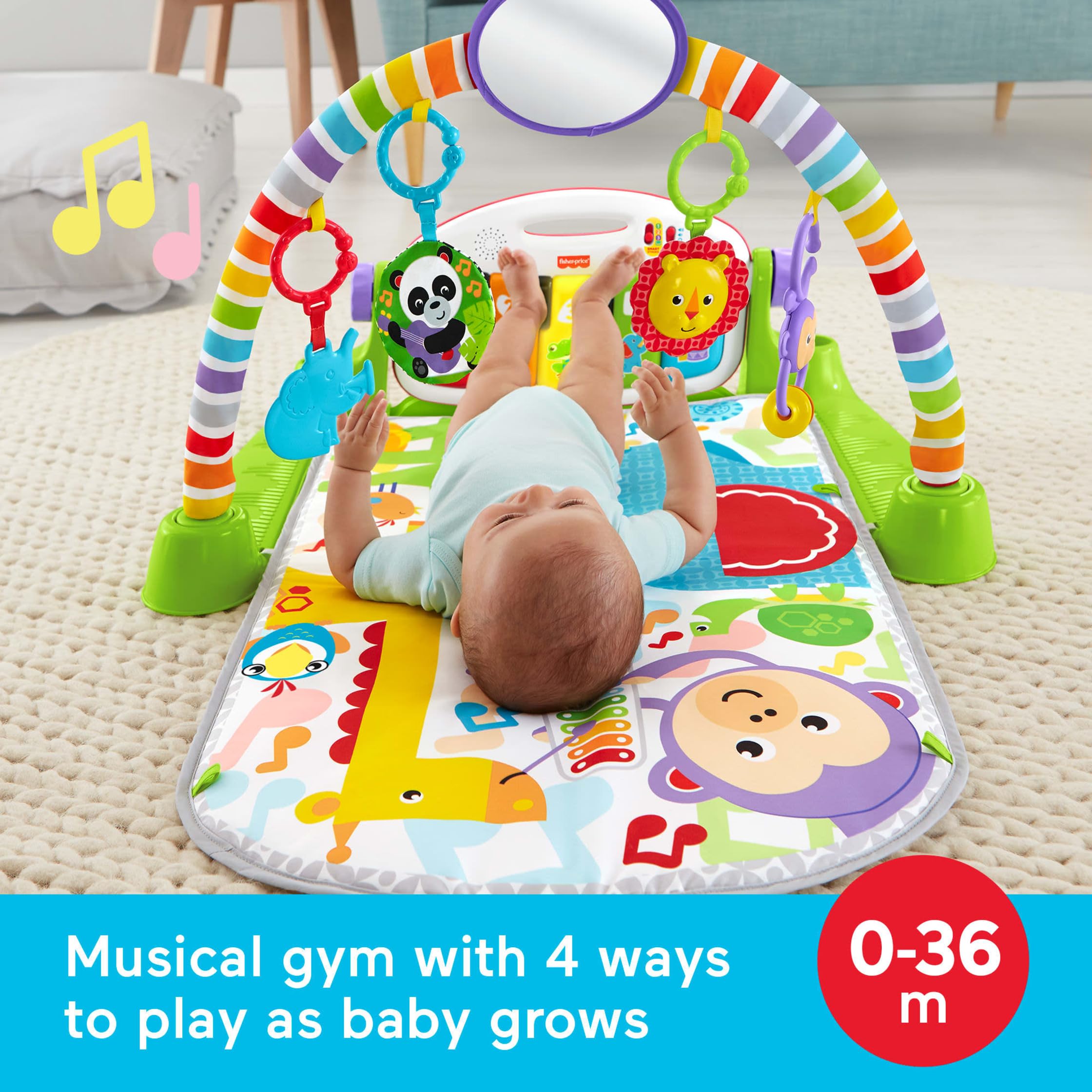 Fisher-Price teclado desmontable con teclas luminosas, facilita interacción musical