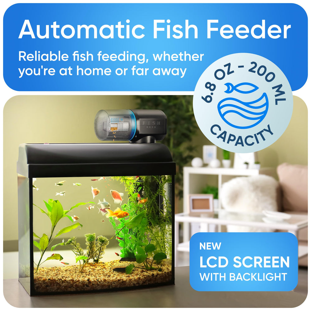 FISHNOSH detalle de la tapa y salida de comida para recargas rápidas y seguras