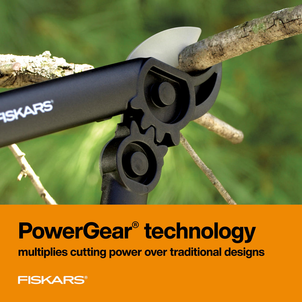 Fiskars close-up of hardened anvil blade showing low-friction coating for smoother cuts