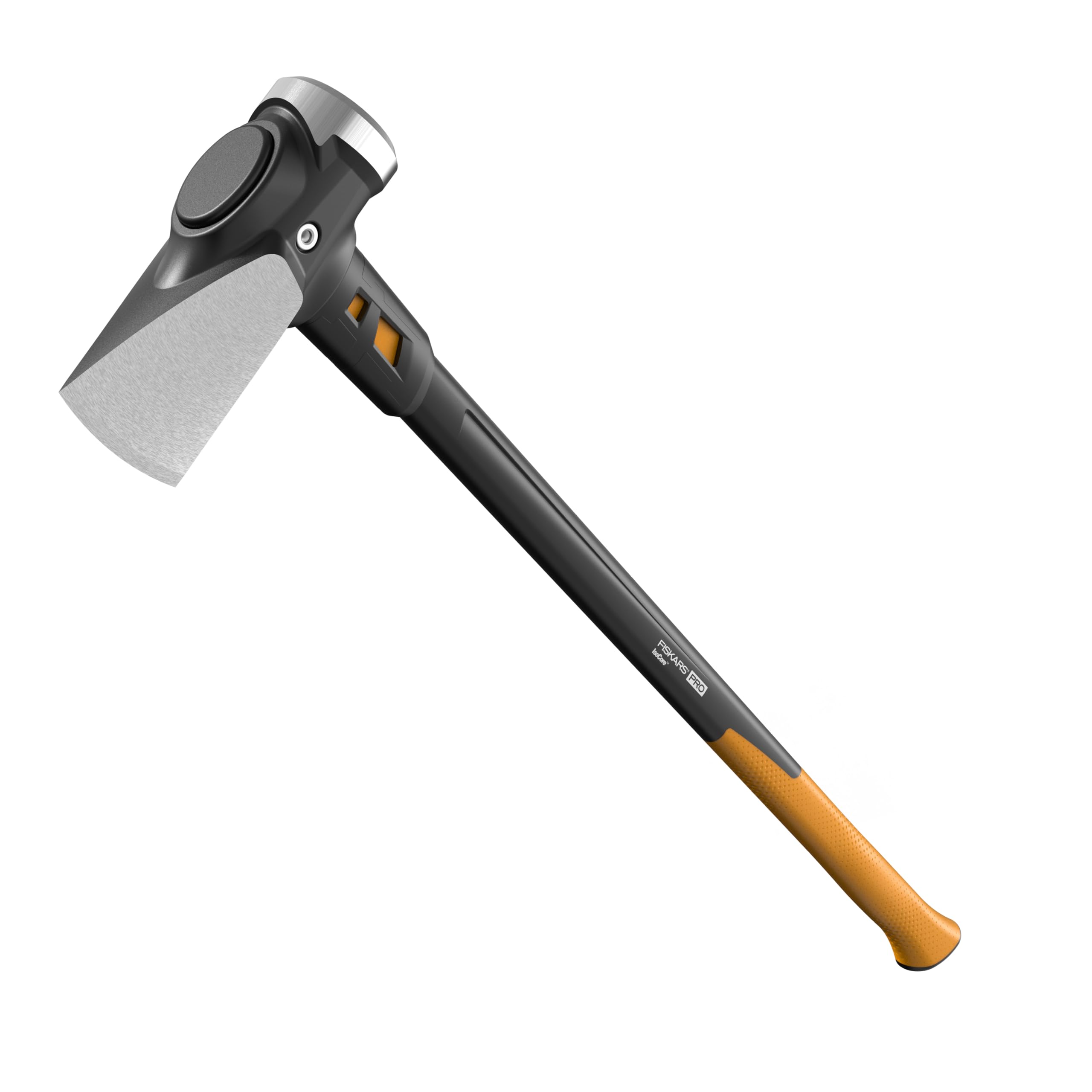 Fiskars maza Pro IsoCore vista frontal mostrando diseño duradero y potencia