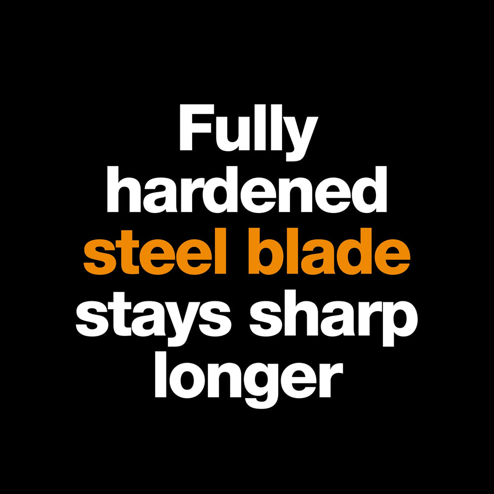Fiskars product packaging and warranty label showing included lifetime coverage benefit