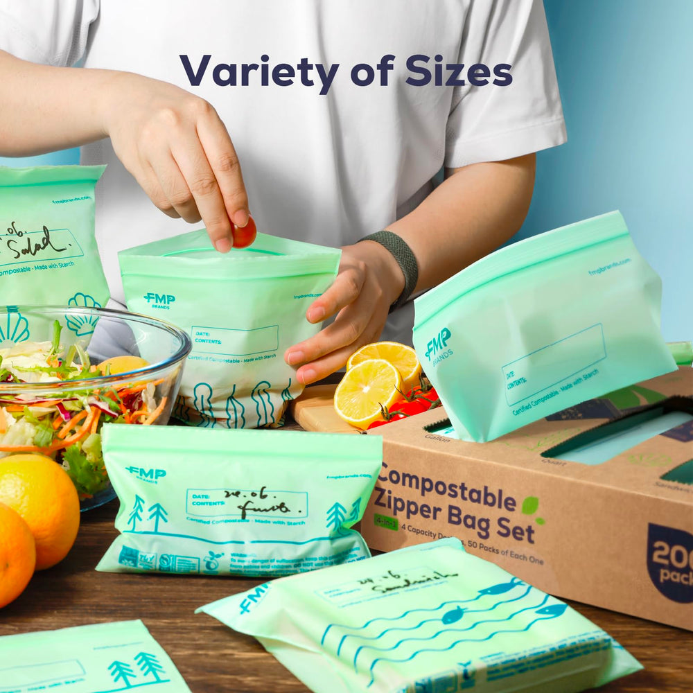 Fit Meal Prep etiqueta con certificaciones BPI y OK Compost visibles