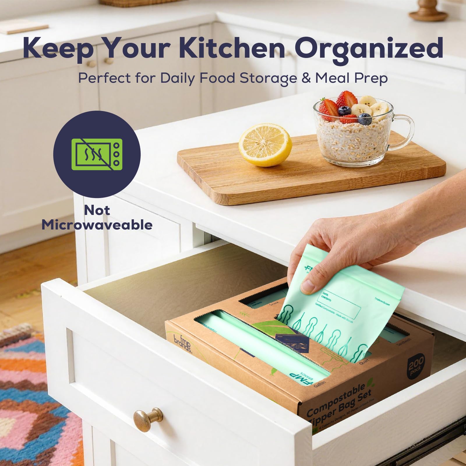 Fit Meal Prep textura del material vegetal que destaca su compostabilidad