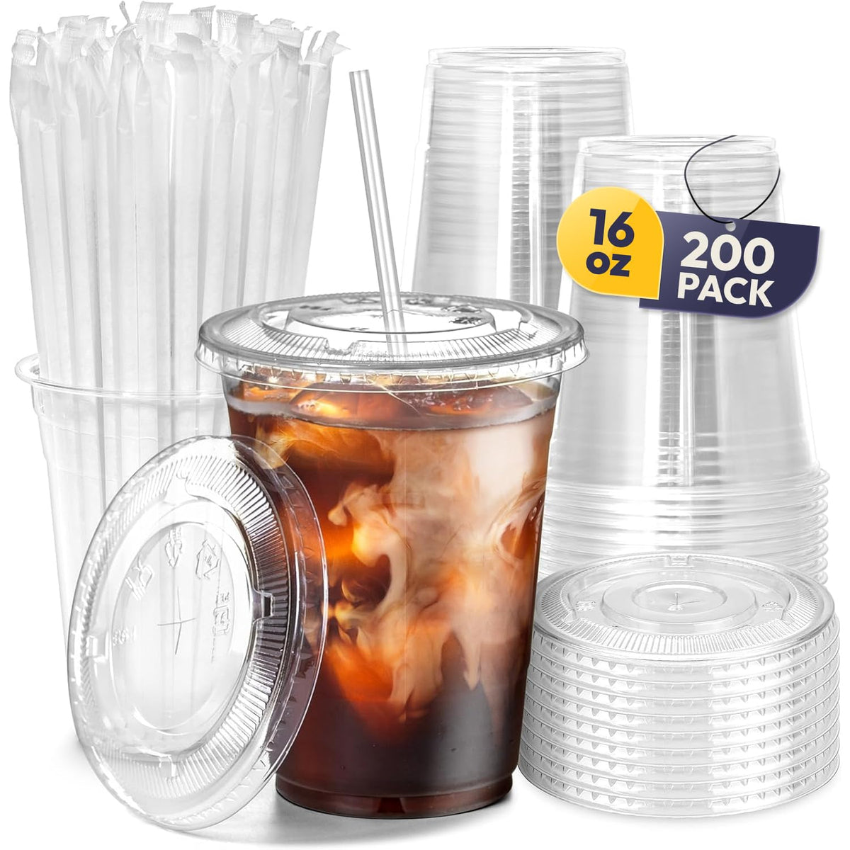 Fit Meal Prep vaso frontal 16 oz mostrando claridad y apariencia profesional
