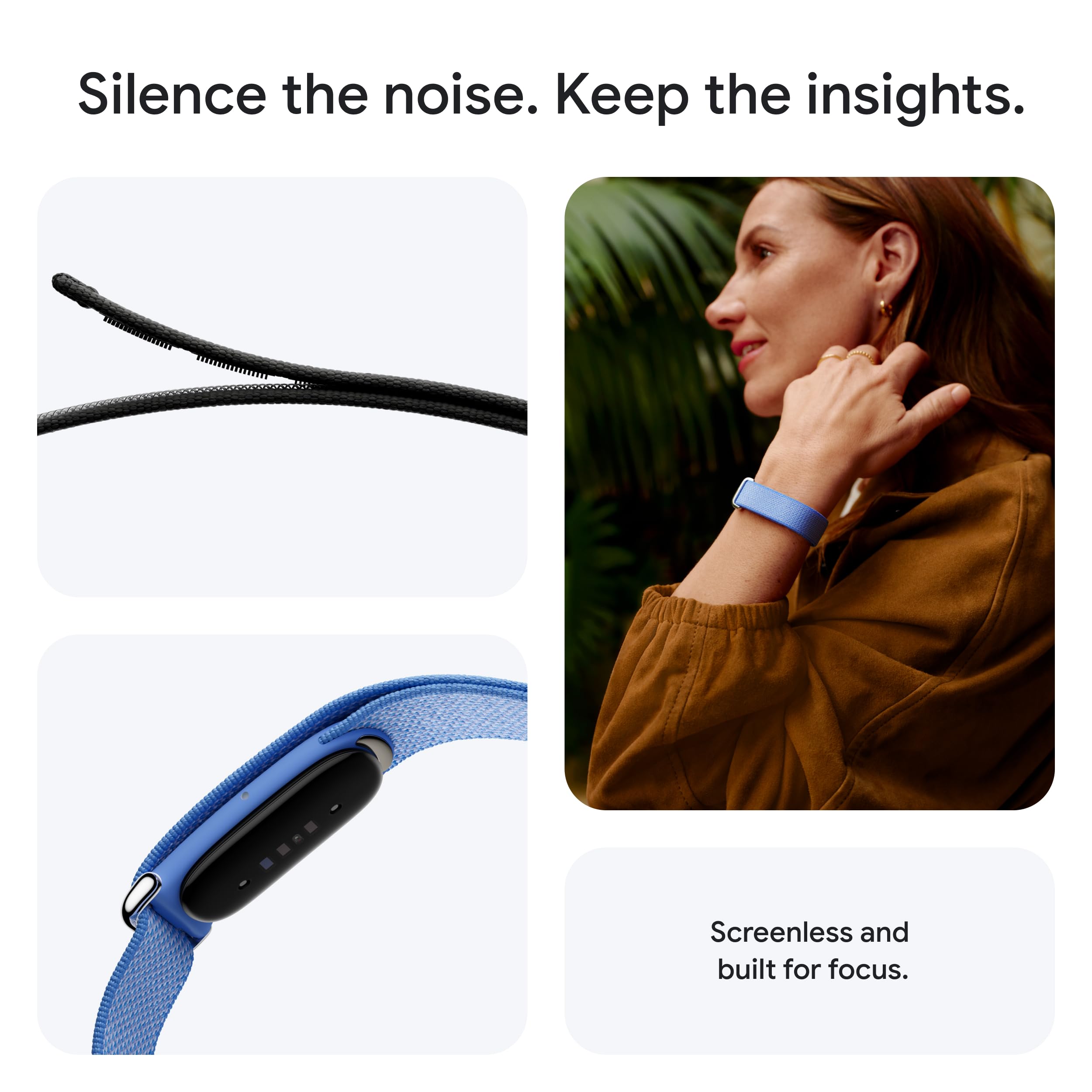 Fitbit primer plano de textura de banda mostrando material suave