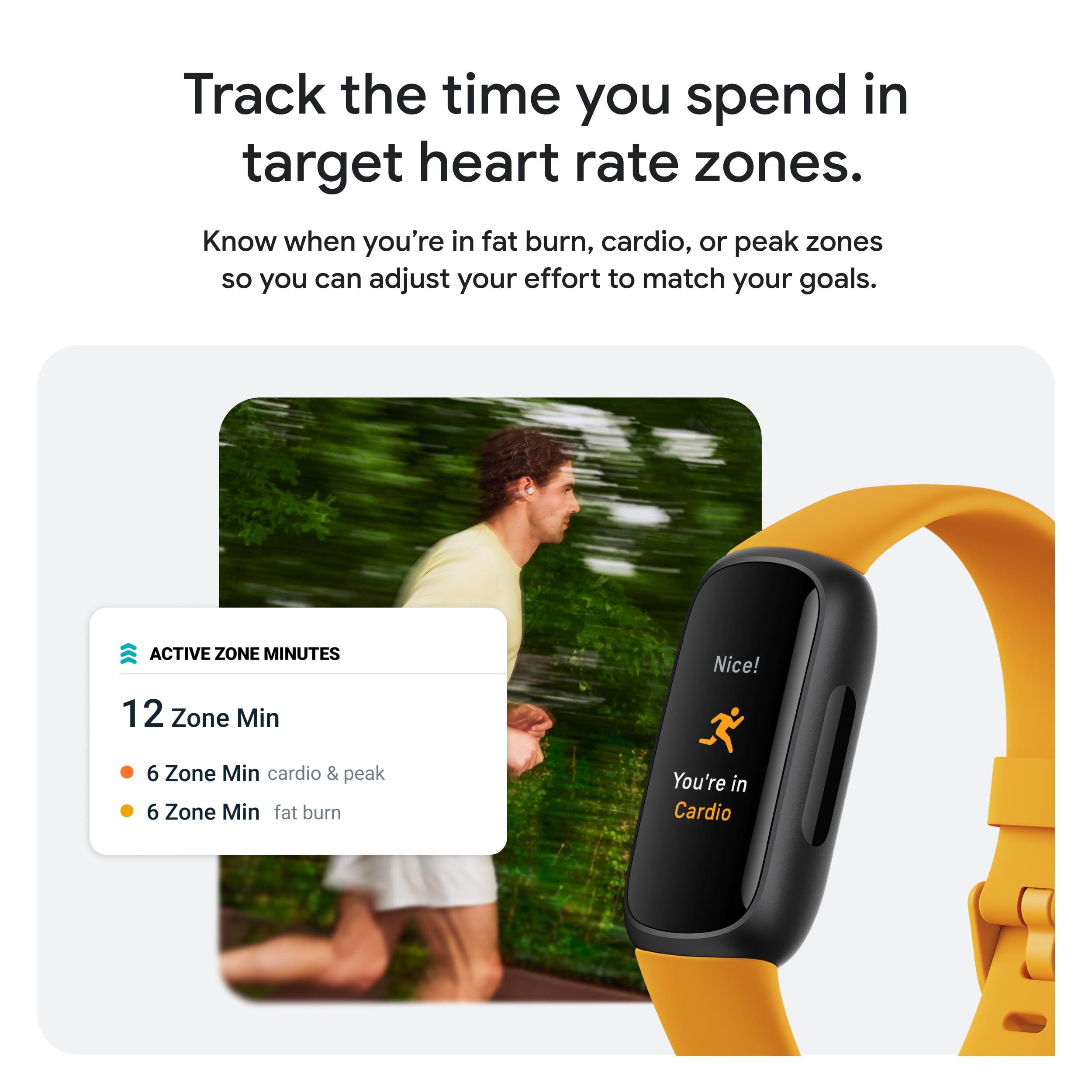 Fitbit Inspire 3 lateral en negro detalle de correa y ajuste seguro